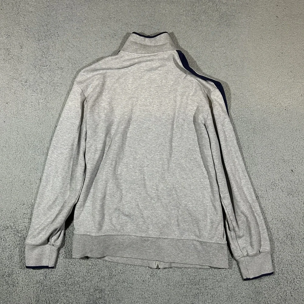 Polo Ralph Lauren Zip Up Track Jacket Grey Navy Blue Strip Men's Medium #3913